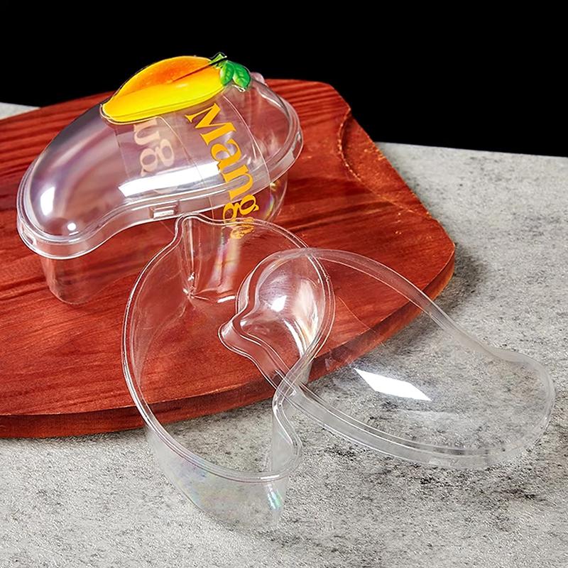10 stk Kreativ Mangoform Engangs Dessertkake Plastkopp DIY Kake Krem Mousse Emballasjeboks Med Klart Lokk