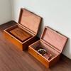 Retro Wooden Desk Organizer Box with Buckle Lid - Dustproof Storage for Jewelry & Cosmetics