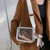 Fashion Shoulder Messenger Bag Transparent Crossbody Bag for Women Girls PVC Jelly Handbag(Excluding ribbons)