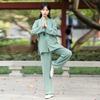 Men's New Chinese Style Tai Chi and Meditation Two-Piece Set for Yoga and Morning Exercise