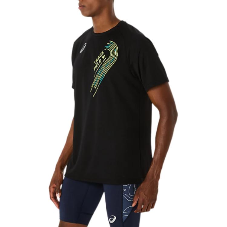 ASICS T Shirts Men's Black Crew Neck 2091A749-001