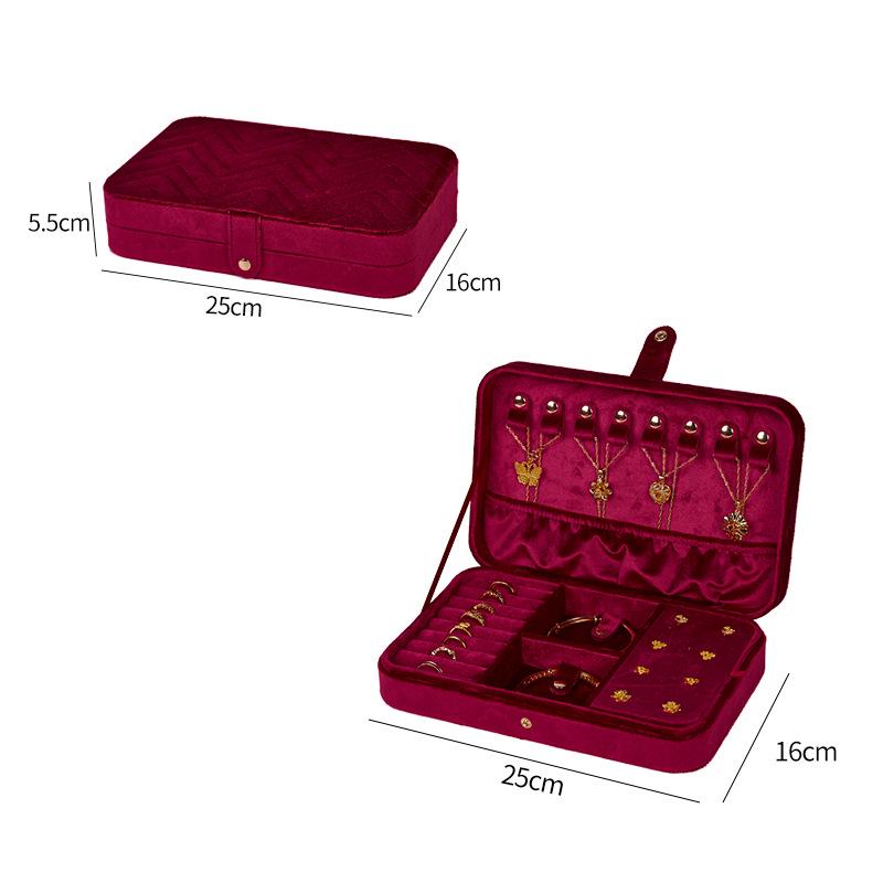 

Italian Velvet Jewelry Storage Box: High-Grade Multifunctional Organizer for Rings, Necklaces, and Accessories 25x16x5.5 cm полночь/красный