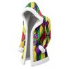 Unisex Casual And Fashionable Plush Collar Hooded Long Sleeved Carnival Print Jacket