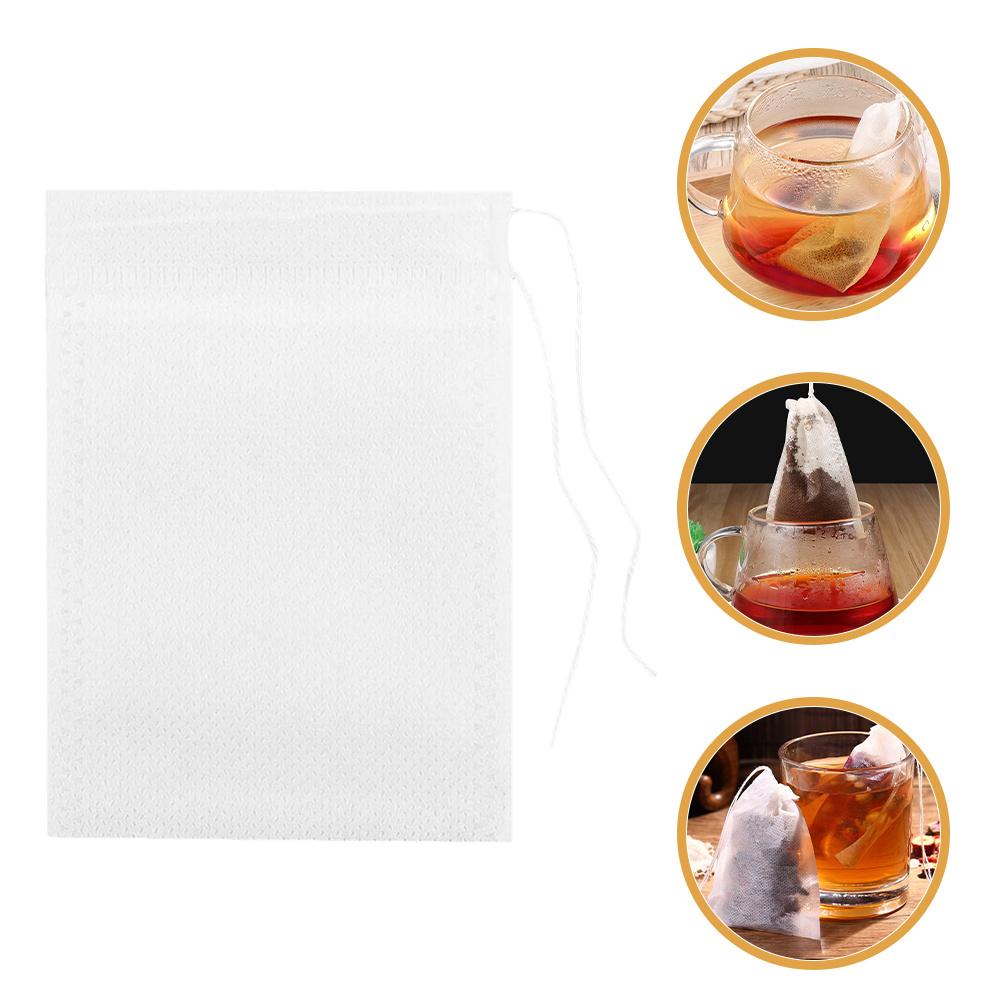 100Pcs Tea Filter Bags Disposable Drawstring Loose Leaf Tea Bag Strainer for Coffee Herbal Powder Infuser Sachet
