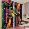 2D flat printing 2pcs Curtain Window Curtains Mardi Gras Masks Feathers Digital Printed Polyester Drapes Party Decorations
