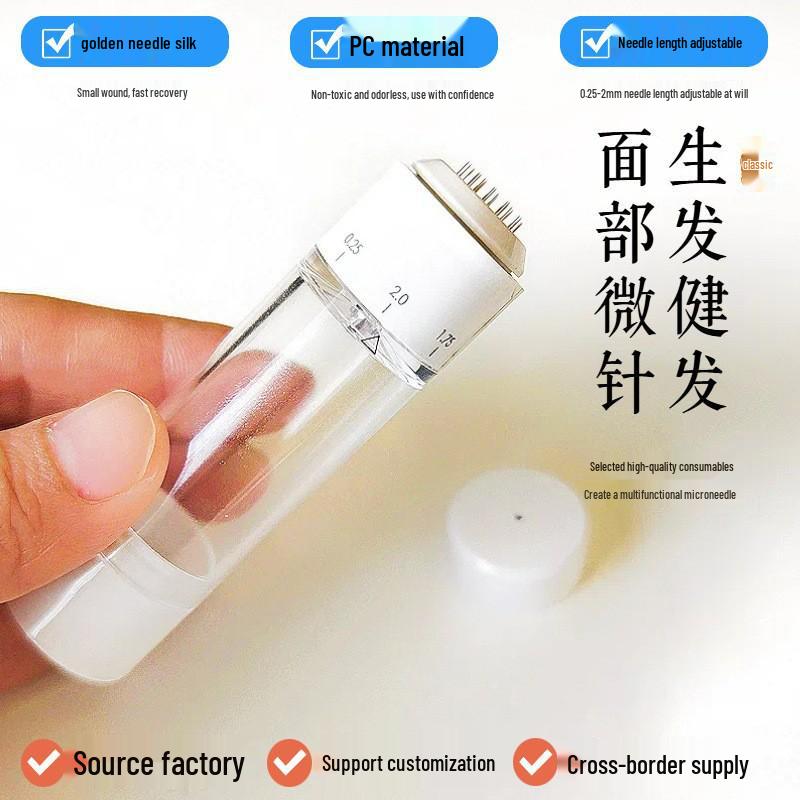 Adjustable Microneedling Device for Hair Growth & Enhanced Absorption 24K Gold Needle