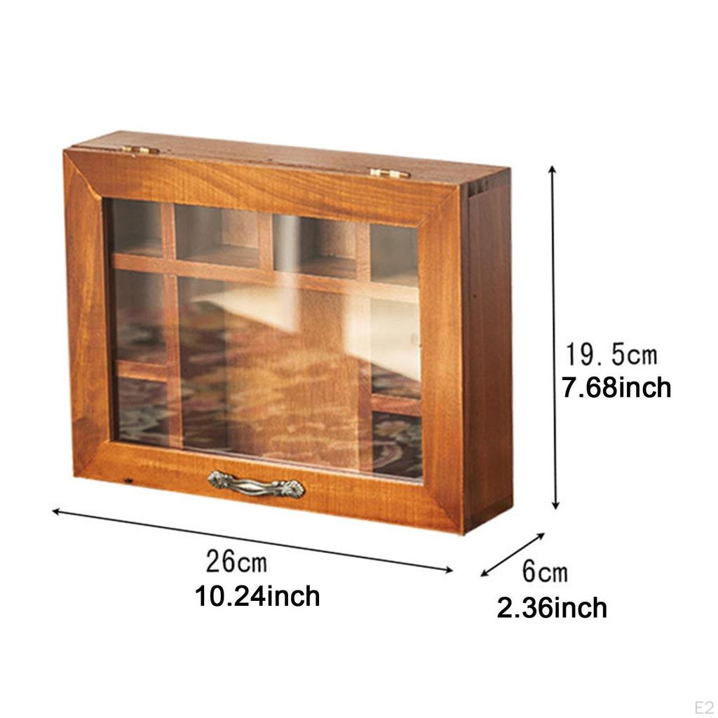 Vitrină de depozitare de birou, suport, organizator de bijuterii din lemn pentru jucării, femei