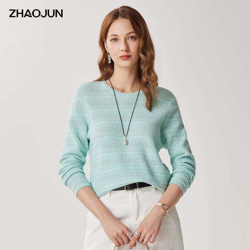Zhaojun Women's 100% Wool Hollow-Out Knit Sweater