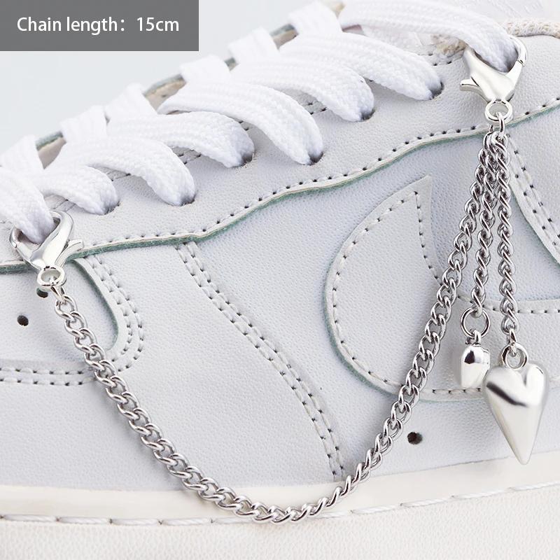 1PCS Luxurious Diamond DIY Heart Star Pearl Shoe Chain Punk Original Detachable Studded Pentagram Shoe Accessories Jewelry Penda