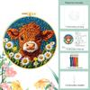 Hand Embroidery Kit with Cow Design - Cute Animal Set for Home Decor
