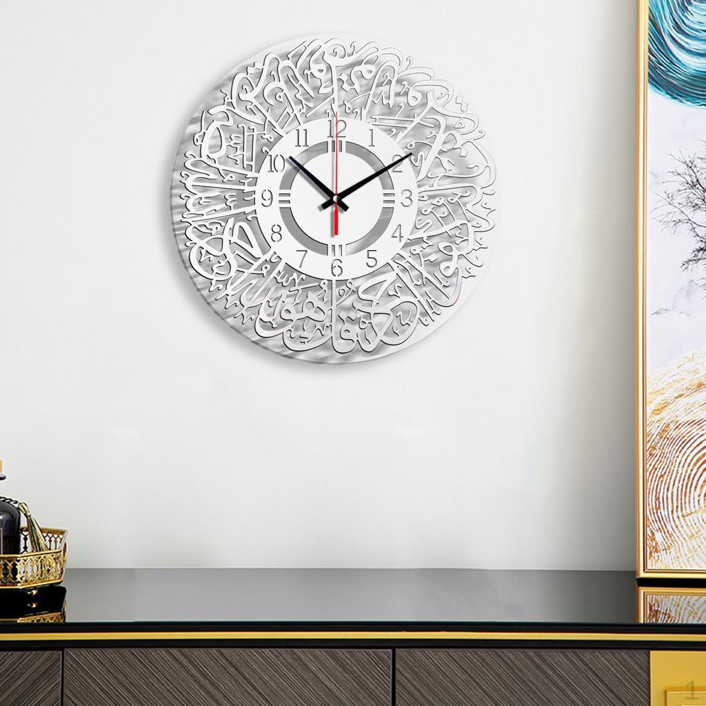 

Clock Pendulum Nursery Bedroom Eid Decoration Silver Arabic