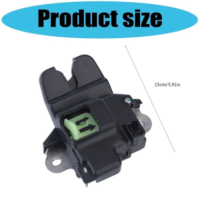 Trunk Lock Replacement Actuator 81230A7020 for Rear Position Repair, Plastic Housing Layout, Metal Mount Sections, and Part Matching Checks