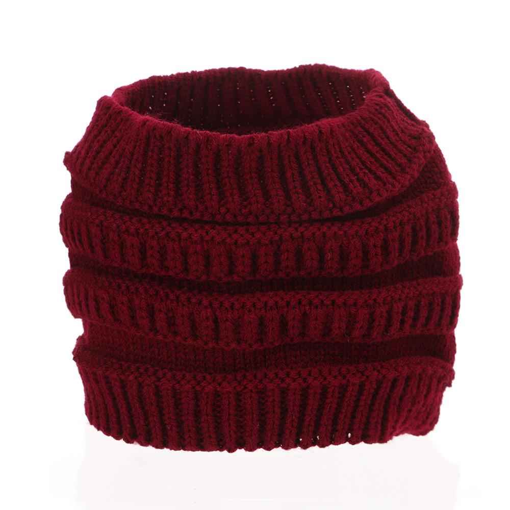 Thicken Headwear Turban Hair Accessories Ear Warmer Ponytail Beanie Hat Knitting Headband Hair Band