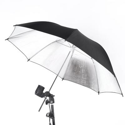 83cm 33in Studio Foto Strobe Blitzlicht Reflektor Schwarz Silber Regenschirm