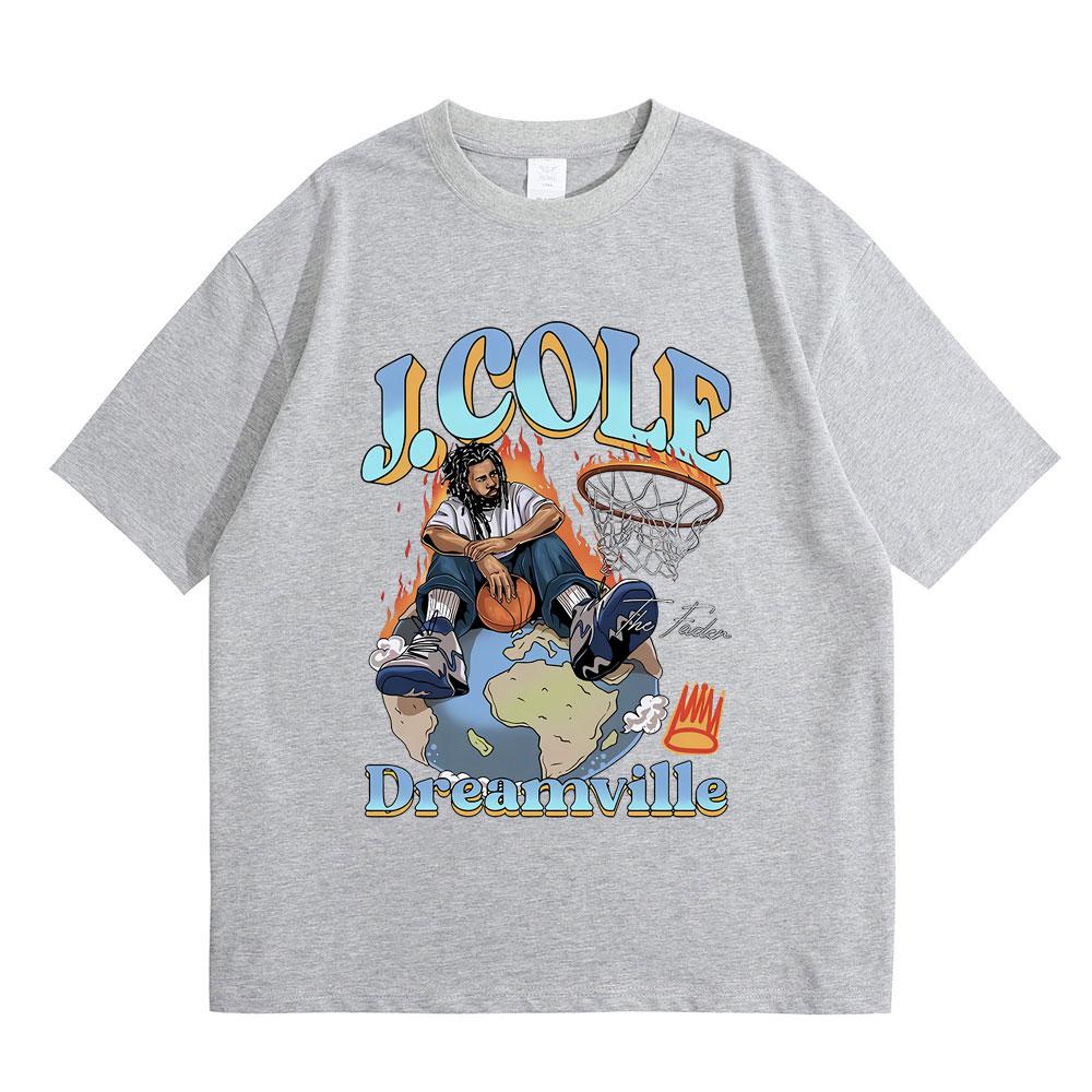 Best Famous Rapper J. Cole The Fader Dreamville Graphics Tshirt Men Women's Hip Hop Vintage Tees Male Fashion Oversized T-shirt