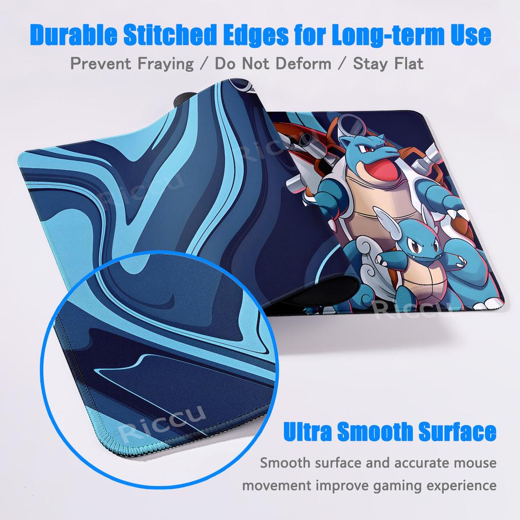 Anime Cartoon P-Pokémon Fluid Background Mouse Pad XXL Squirtle Laptop Keyboard Home Office Setup Kawaii Desk Gaming Accessories