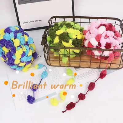 130G Große Kugel Grobwollgarn Linie für Kissen, Erbsenperle, Sangzi Handstrickgarn, Bequem, Weich und Leuchtend in der Farbe