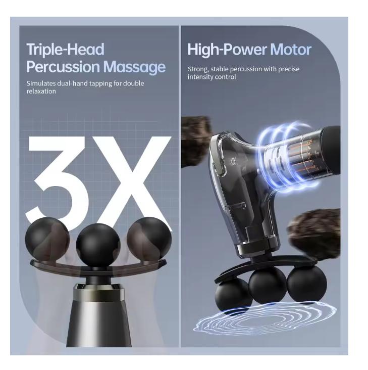 2026 Smart Electric Fascia Gun Rechargeable Handle Bent Long Handle Muscle Relaxation Massager Home Back Muscle Christmas Gift