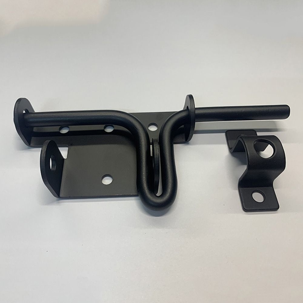Heavy Duty Door Slide Bolt Lock Solid Construction Black Door Lock Reinforced Rust-resistant Garden Gate Guardrail Fence Lock