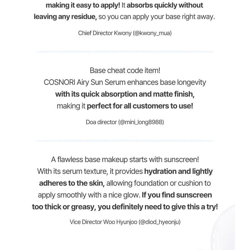 COSNORI - Airy Sun Serum