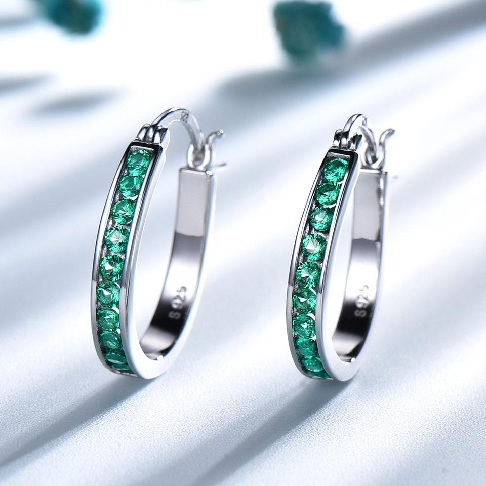 Pendientes de Círculo de Zircón Chic para Mujer Pendientes Redondos de Zircón Verde Para Mujer Joyería de Encanto