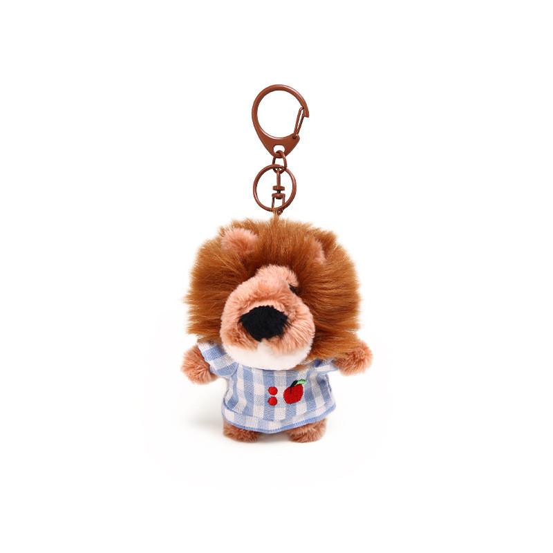 Plaid Pajamas Cute Nien Lion Cartoon Plush Toy Pendant  Keychain For Gift
