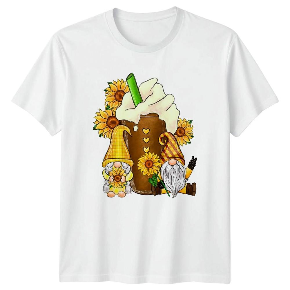 Sunflowers Gnomes Coffee Unisexs TShirt Sunflower Birthday Gift For Her S