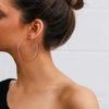 HNSP Stainless Steel Hoop Earrings For Women Ear Zircon Accessories Big Circle 40MM-50MM Ring Earring