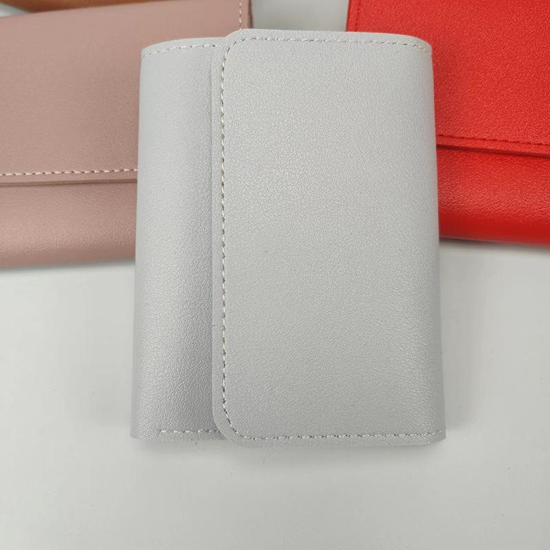 Simple Short Women's Wallet, Student Ticket Clip, Multi-function Card Bag, Change 30% Off, Ultra-thin Glossy Wallet.