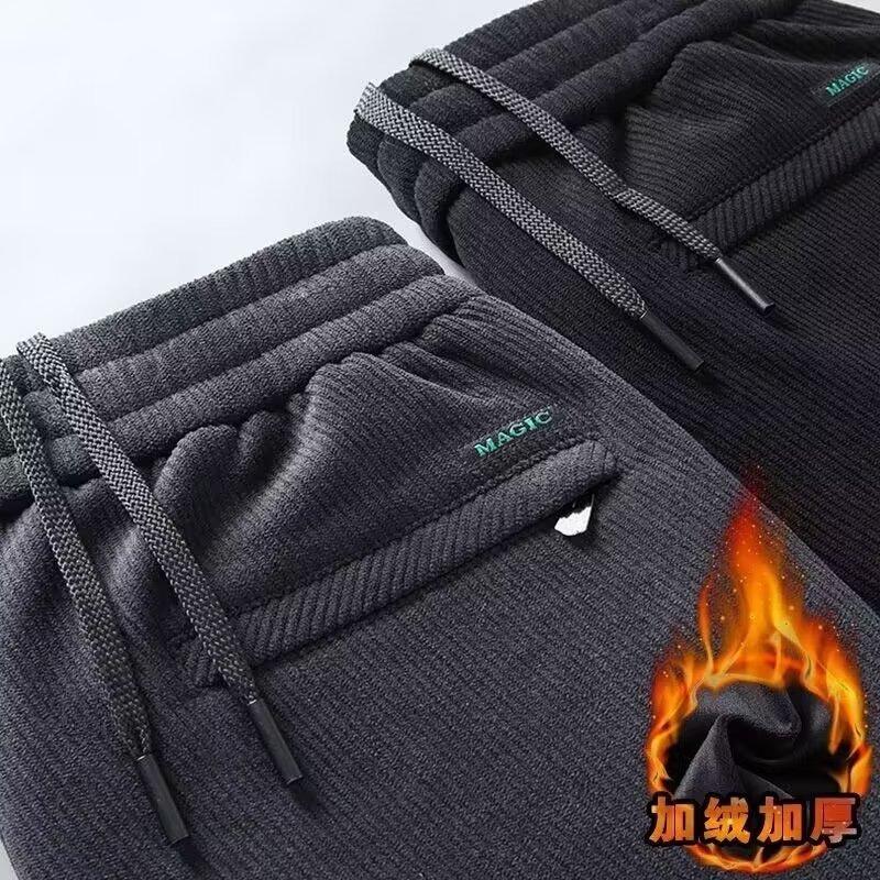 Corduroy Pants Autumn And Winter New Thickened Men's Business Pants Straight Loose Casual Pants Warm Trousers Men's Large Size