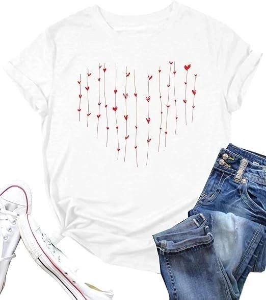 Valentines Day Tshirts Love Heart Graphic Tees XXL