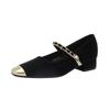 Y890-1 black Mary Jane shoes women's shoes spring and autumn 2025 new shallow mouth niche with skirt temperament single shoes