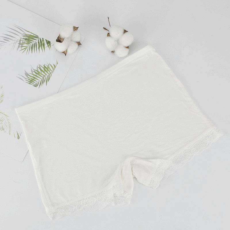 Plus Size Mid-Waist Lace Safety Shorts - Women's Summer One-Piece Underwear