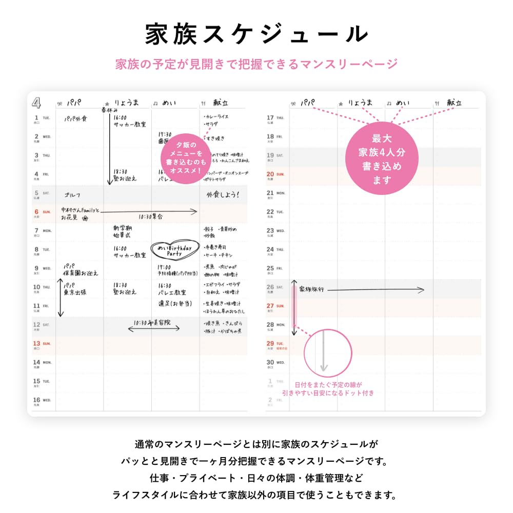 Y-Style Working Mother's Planner, 2025, Starting In January and Ending In March, B6 Size, Family, Weekly, To-Do Schedule (Ocean Navy)