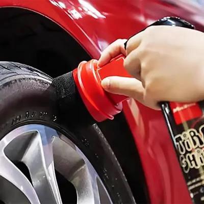 Car Tire Waxing Sponge Car Wax Applicator Pad With Lid Curved Shaped Easy Waxing Tire Sponge Tire Cleaning Tools Detailing Brush
