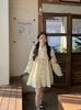 Korean Gentle and Sweet Shirt Long-sleeved Dress Women's Summer New Loose Bow Single-breasted Short Skirt