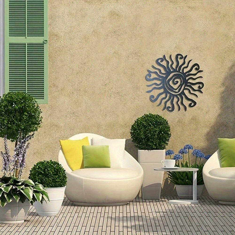 18 Inch Metal Sun Wall Sculpture Garden Patio Decor