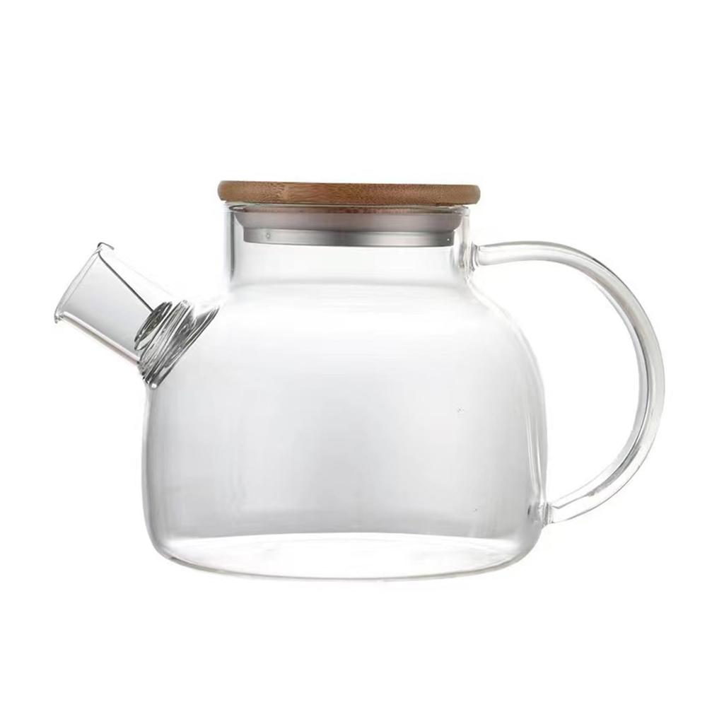 Desirable Glass Teapot, Heat-Resistant, Heat-Stovetop, [Food Sanitation Law Compliant], Shatter-Resistant, Clear, Round Teapot for Black Tea, Green