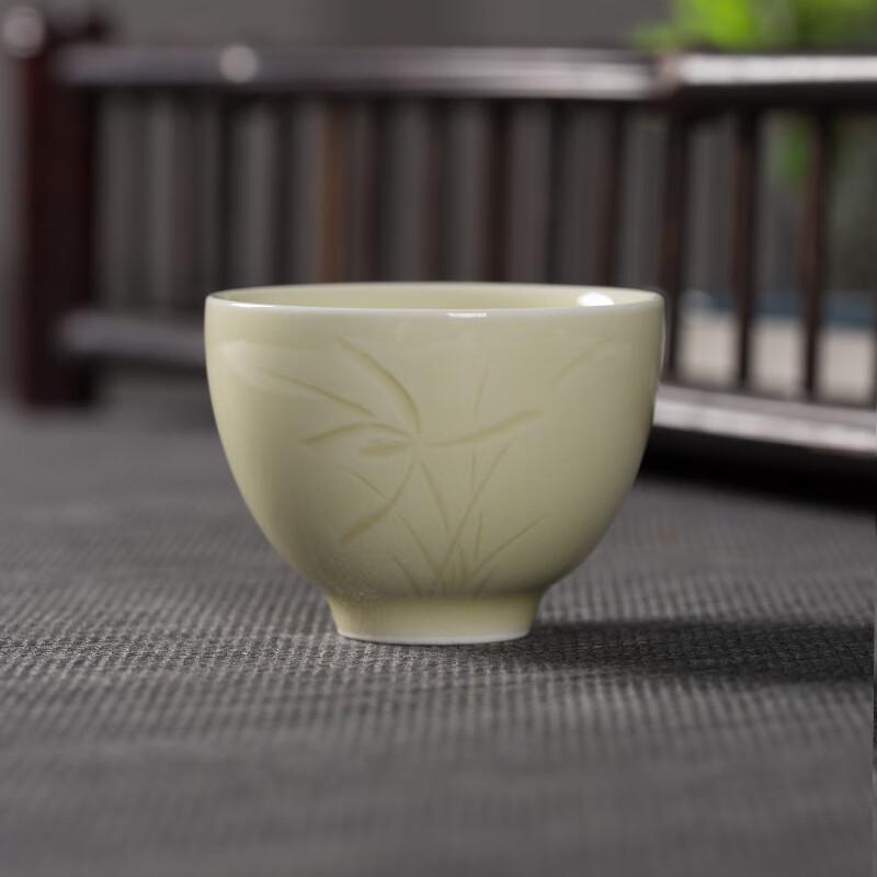 Longquan Celadon Hand-Carved Teacup