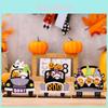 Unique Halloween Decorations Pumpkin Gnome Boo Wooden Car Ornament Ghostly Atmosphere Decor