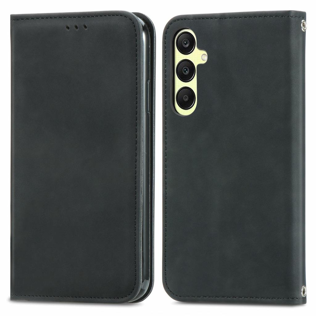 For Samsung Galaxy A25 5G (Global) (161.0 X 76.5 X 8.3mm) Case Skin Touch Feeling Card Slot Leather Phone Cover Stand Magnetic Absorption