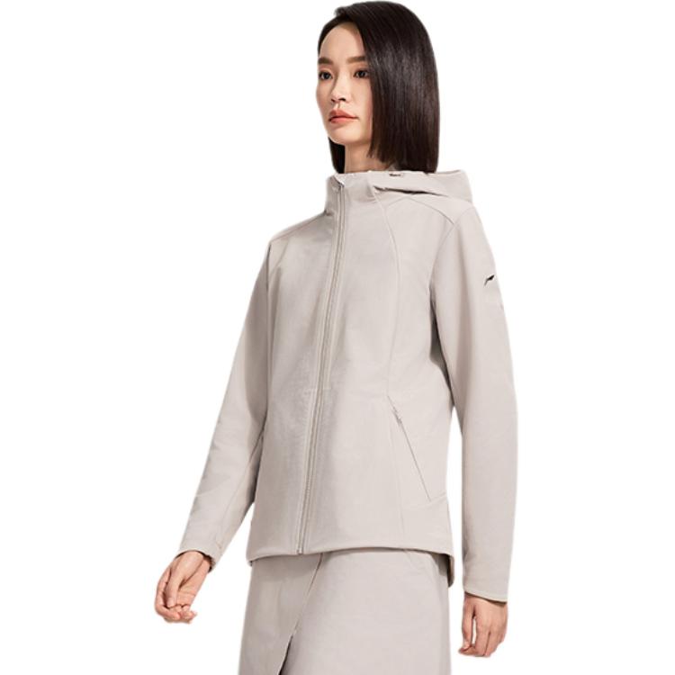 Li-Ning Honor Gold Standard Series Windproof Fleece Hooded Solid Color Zipper Versatile Sports Jacket Women jackets AFDWB70-1