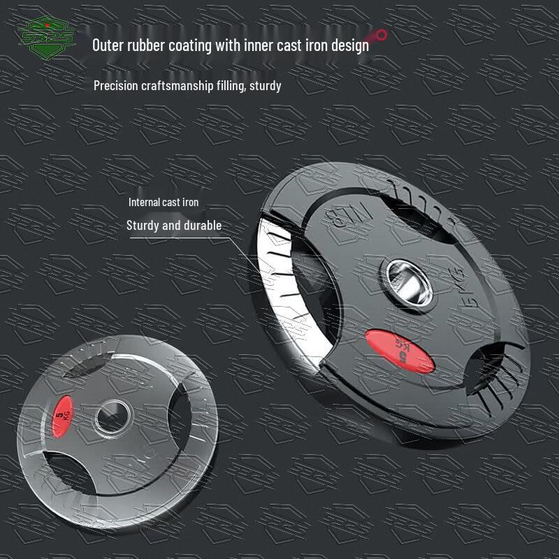 Rubberized Cast Iron Barbell Set