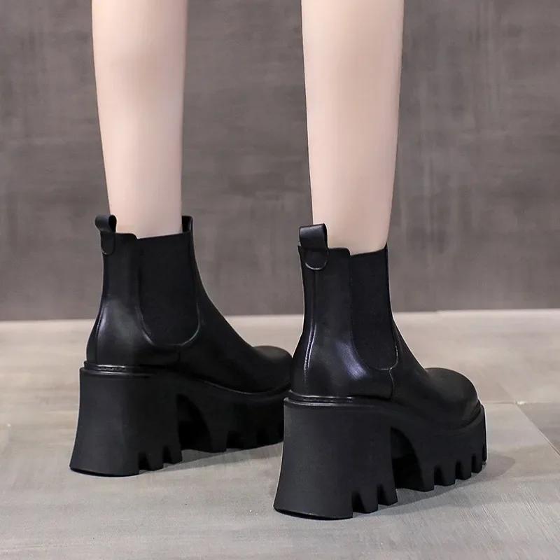 New High Heel Thick Bottom Anti Slip Fashion Women's Boots 2024 Autumn/Winter New Outdoor Modern Ankle Fashion Boots for Women