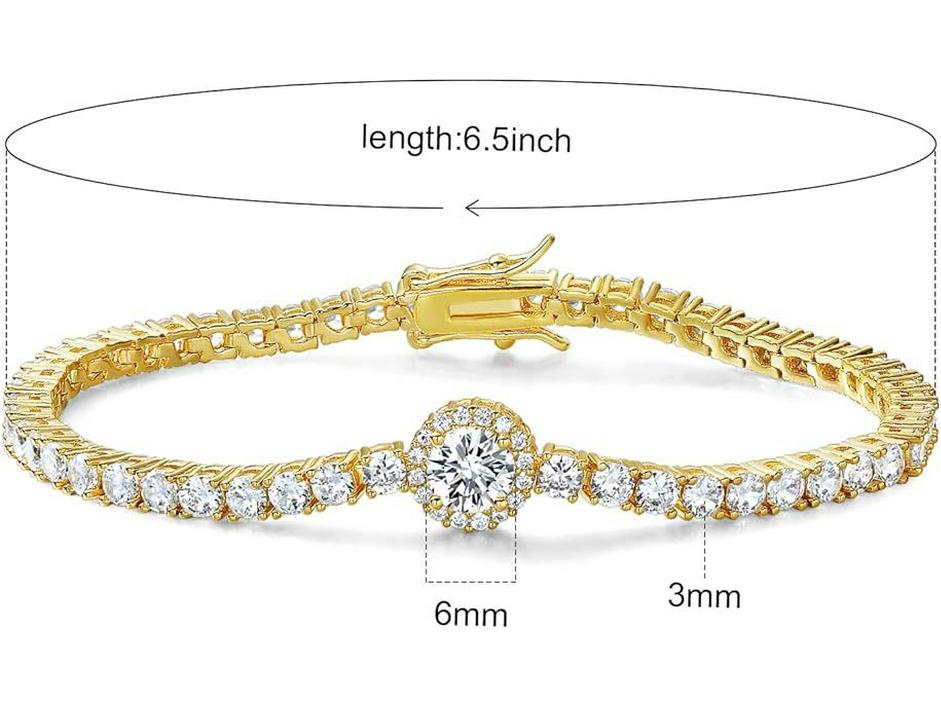 S925 Silver 6mm Zircon Tennis Bracelet Fashion Design