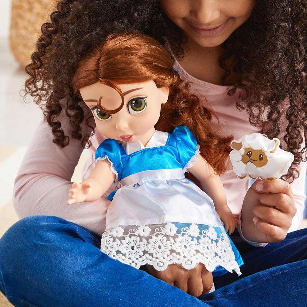Disney Store Official Collection Belle Doll Beauty and the Beast with Molded Detail Sheep Fully Posable Toy with Satin Dress Ages Animator's - 16-inch
