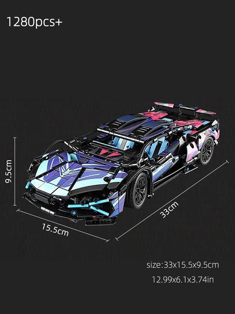 1:14 racing building block assembly toys, over 1,000 building block particle sports car models, holiday gift decoration toys