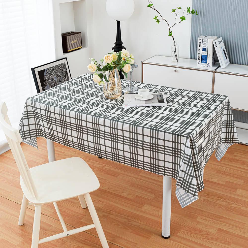 Waterproof & Stain-Resistant Plaid PEVA Tablecloth for Dining or Stall Use