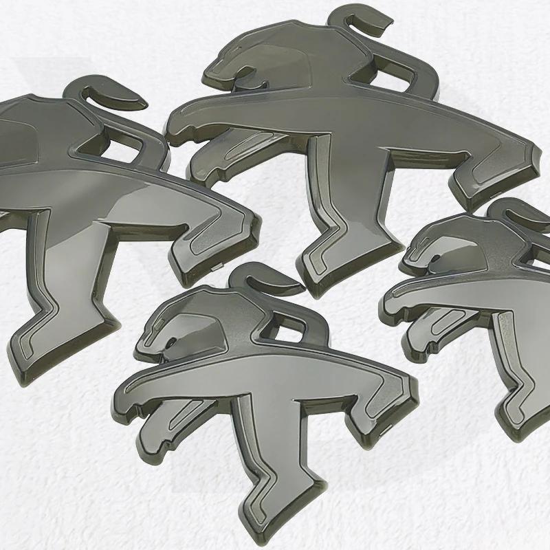 UHHA5 ABS Plastic Transparent Black Car Front Badge Rear Trunk Emblem Stickers for Peugeot 2008 3008 Auto Head Modified Decoration