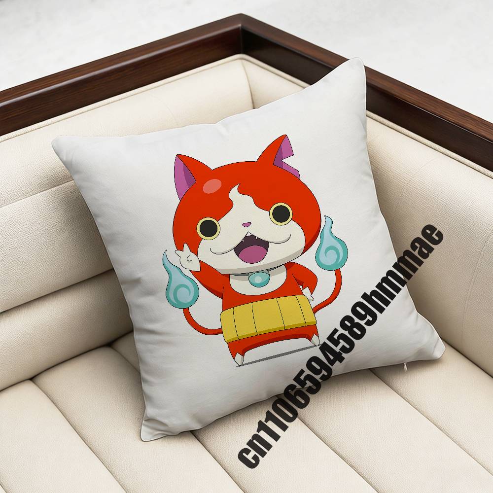 For Cute Cartoon J-Jibanyan Throw Pillow Case Sham 45X45Cm 40X40Cm Square Car Pillowcase Pad Cushion Cover